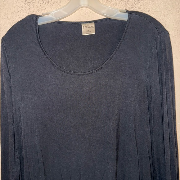 Soma Cool Nights Black Long Sleeve Pajama Shirt- Size Medium - Picture 3 of 8